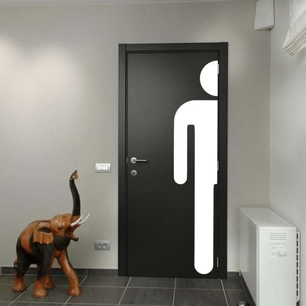 Exemple de stickers muraux: Toilettes - Demi Homme